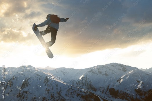 Bild på Snowboarder im Sprung